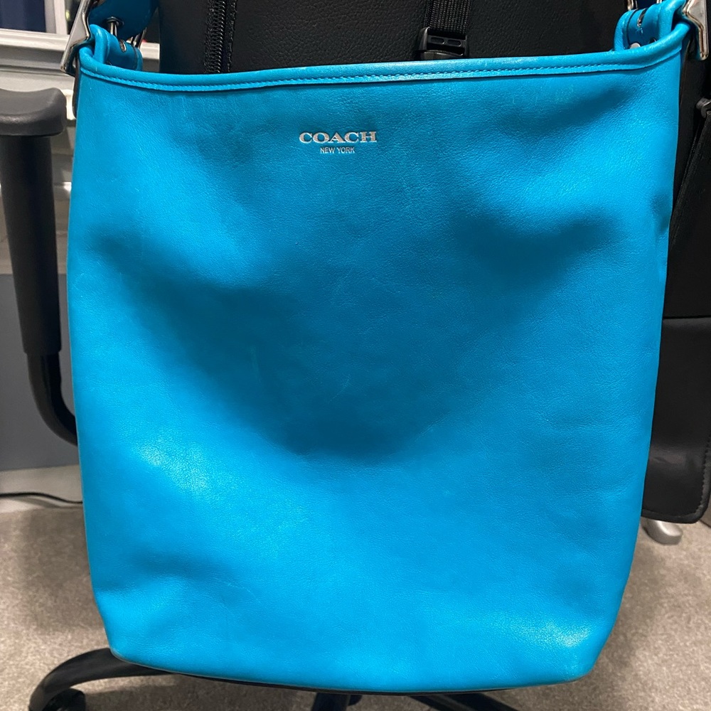 Coach Legacy Leather Duffle Bag Blue